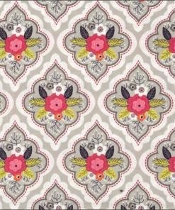 Dressmaking Fabric | Floral on Grey Paradise Cotton | More Sewing