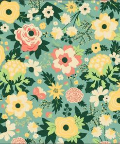 Dressmaking Fabric | Floral on Mint Cotton | More Sewing