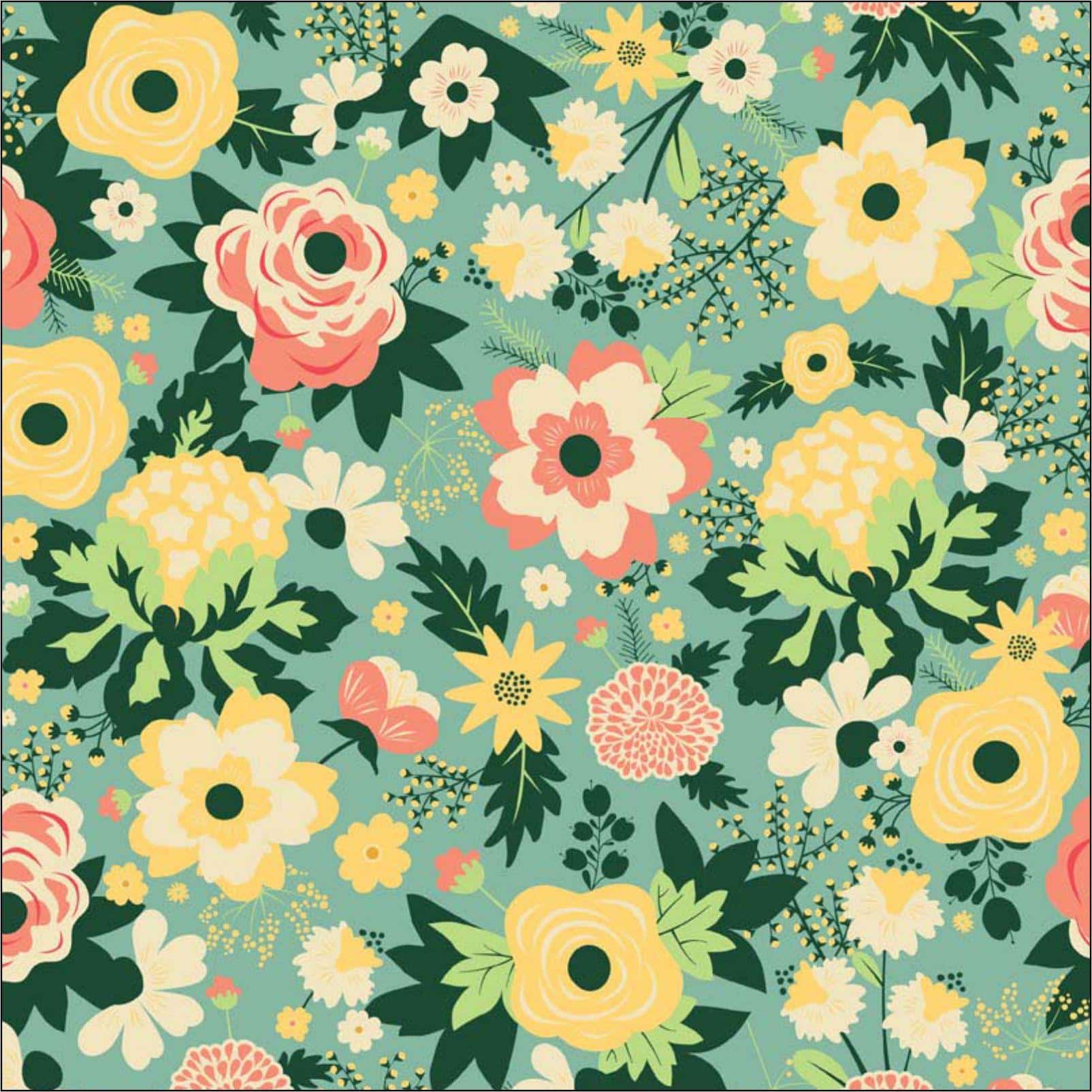 Floral on Mint Cotton 110cm Wide | More Sewing