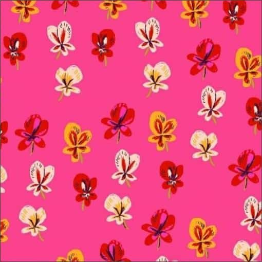Dressmaking Fabric | Fun Floral on Pink Cotton | More Sewing