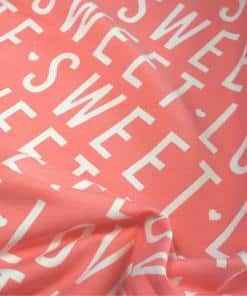 Jersey Fabric | Cute Sweet Love Pink Cotton Jersey | More Sewing