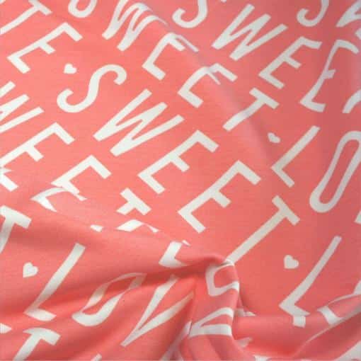 Jersey Fabric | Cute Sweet Love Pink Cotton Jersey | More Sewing