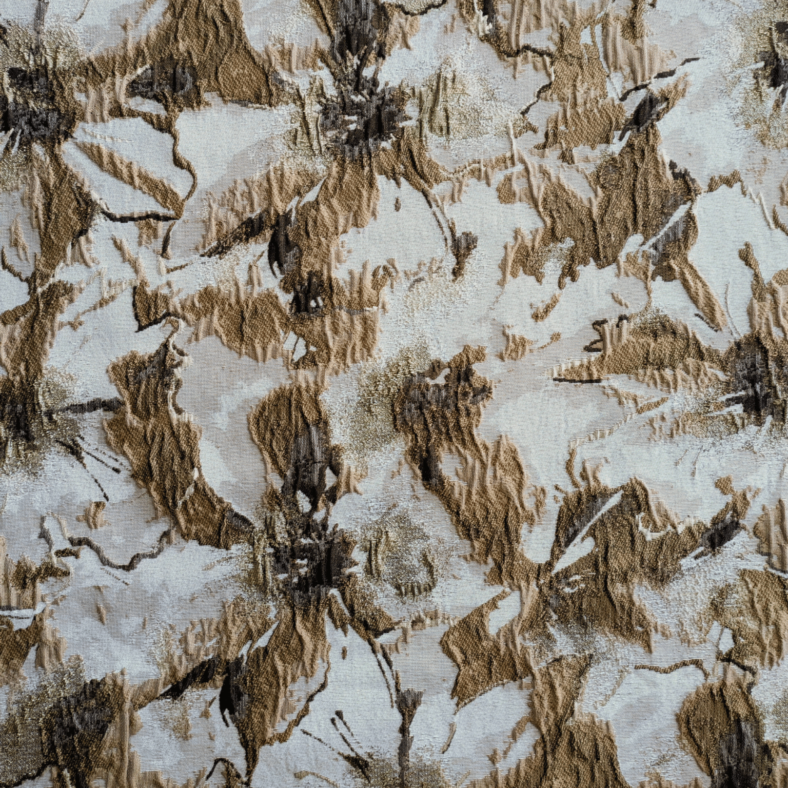Deadstock Polyester Brocade Fabric Glitch Stretch Metal