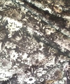 Dressmaking Fabric | Black and White Floral Polyester Fabric | More Sewing