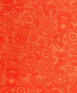 Cotton Fabric - Orange Mariachi Flags - 110cm Wide 5