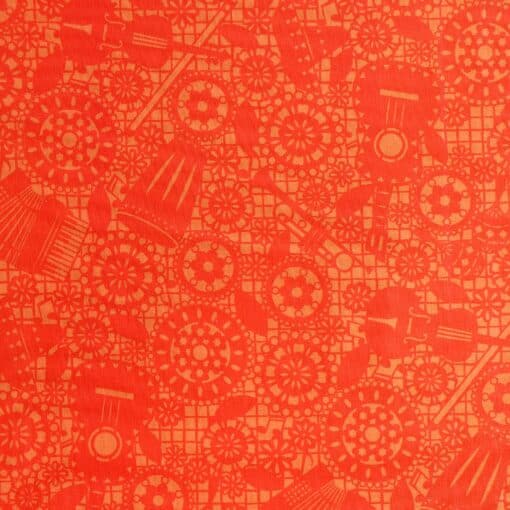 Cotton Fabric - Orange Mariachi Flags - 110cm Wide 2