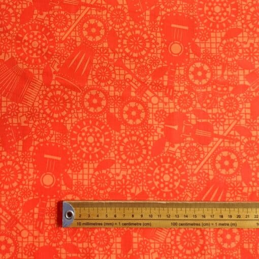 Cotton Fabric - Orange Mariachi Flags - 110cm Wide 3