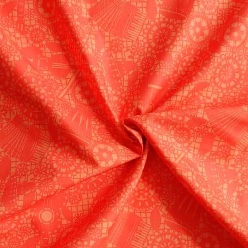 Cotton Fabric - Orange Mariachi Flags - 110cm Wide 4