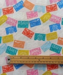 Cotton Fabric - Fiesta Flags on Grey - 110cm Wide 5