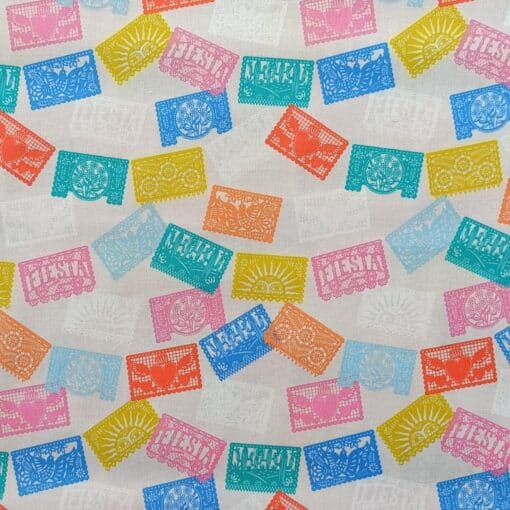 Cotton Fabric - Fiesta Flags on Grey - 110cm Wide 3