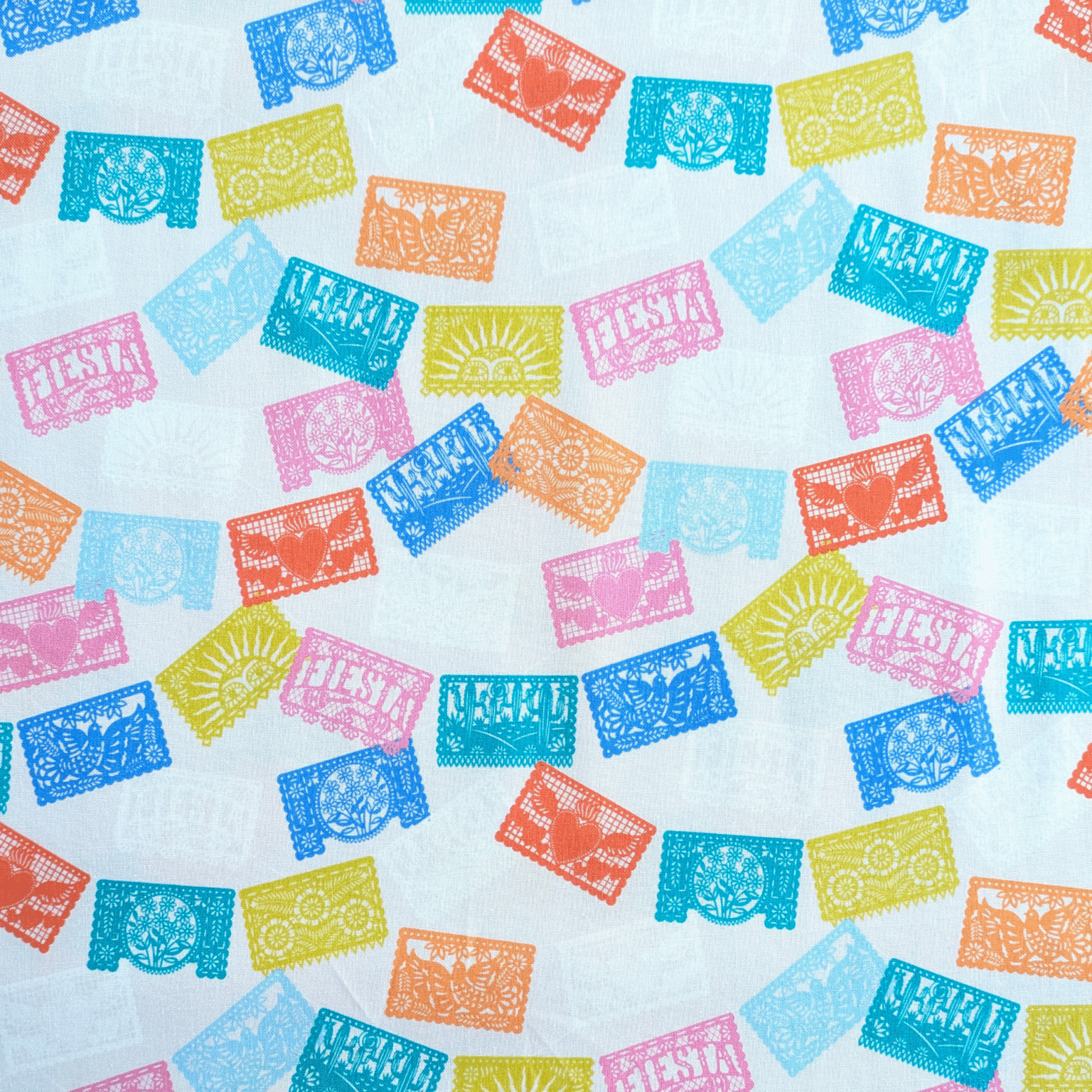 Cotton Fabric Fiesta Flags on Grey 110cm Wide
