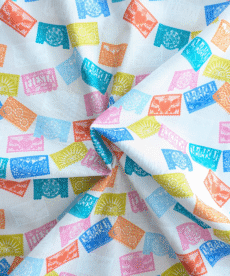 Cotton Fabric Fiesta Flags on Grey 110cm Wide at More Sewing