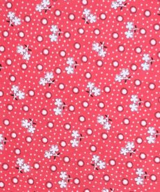Cotton Fabric, Old Time Floral on Red