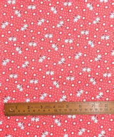 Cotton Fabric, Old Time Floral on Red