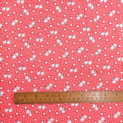 Cotton Fabric, Old Time Floral on Red