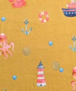 Cotton Jersey Fabric - Organic - Sand and Sea - 140cm Wide