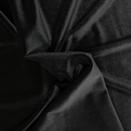 Velvet Velour Fabric Black Deadstock Polyester Blend Spandex Plush 150cm Wide