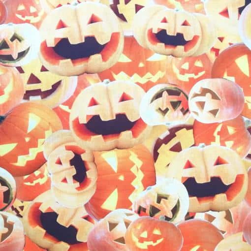 Cotton Fabric | Halloween Pumpkins Digital Print Cotton | More Sewing