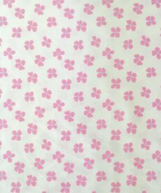 Cotton Fabric | Four Leaf Flowers Pink and Blue Cotton | More SEwing
