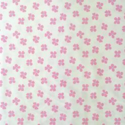 Cotton Fabric | Four Leaf Flowers Pink and Blue Cotton | More SEwing