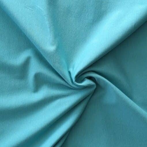 Cotton Jersey Fabric - Plain Aqua - Four Way Stretch - Oeko Tex - 150cm Wide