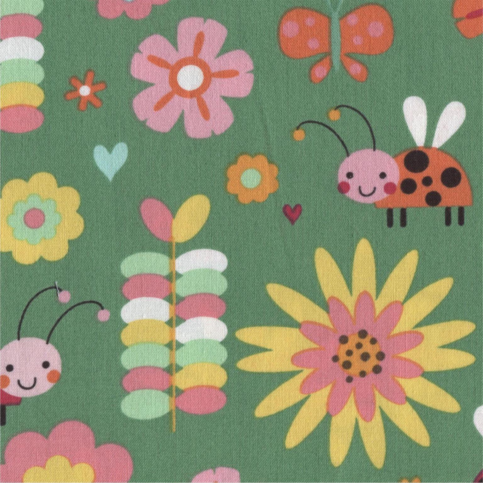 Cotton Fabric | Jump Into FunLadybirds and Flowers | More Sewing