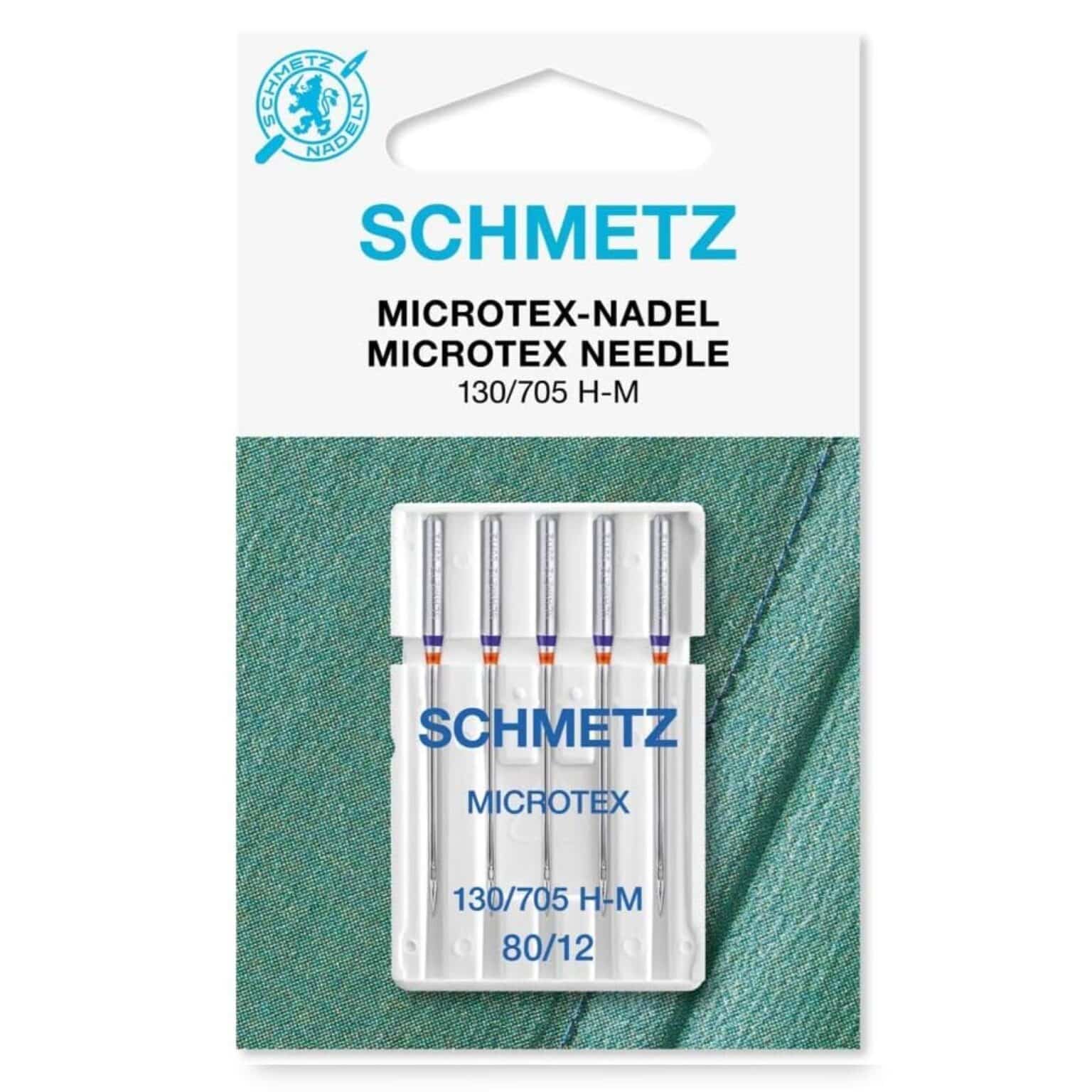 Schmetz Microtex Sewing Machine Needles, Size 80