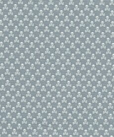 Cotton Poplin Fabric | Skull Crossbones Grey | More Sewing