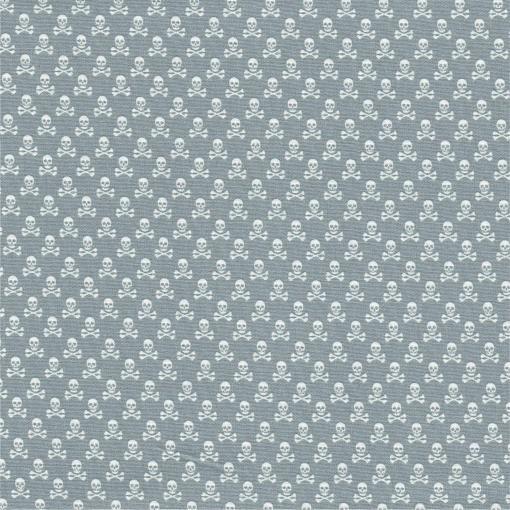 Cotton Poplin Fabric | Skull Crossbones Grey | More Sewing