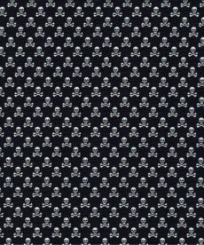 Cotton Poplin Fabric | Skull Crossbones Black | More Sewing