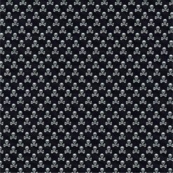Cotton Poplin Fabric | Skull Crossbones Black | More Sewing