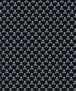 Cotton Poplin Fabric | Skull Crossbones Black | More Sewing