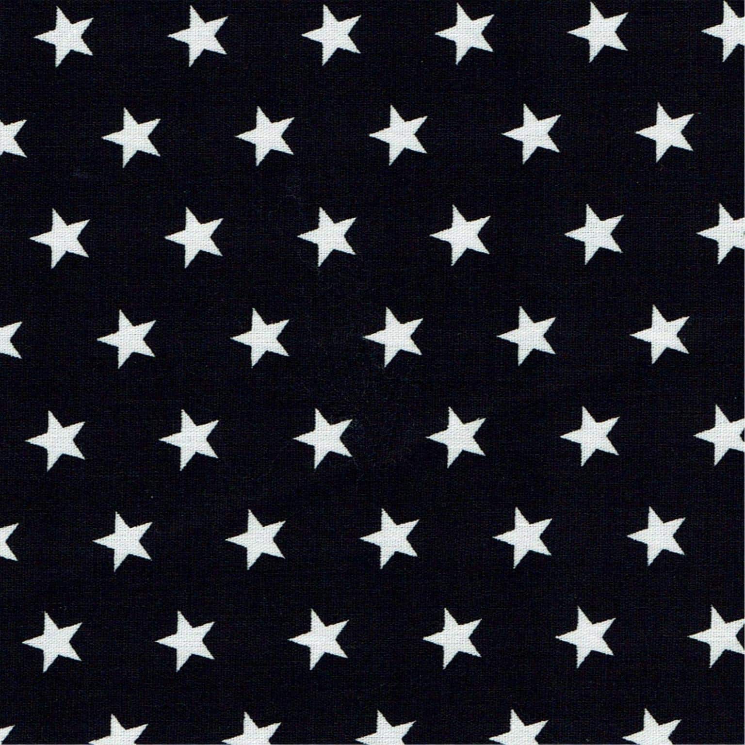 Cotton Fabric | Stars on Black Cotton | More Sewing