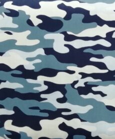 Cotton Poplin Fabric | Blue Camo Pattern | More Sewing