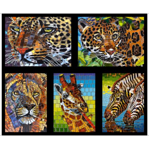 Fabric Panel | Glass Menagerie Safari Animals Panel | More Sewing