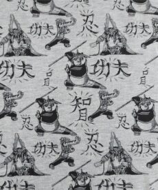 Jersey Dressmaking Fabric | Kung Fu Panda Grey Marl | More Sewing