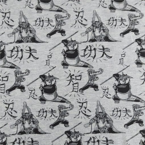 Jersey Dressmaking Fabric | Kung Fu Panda Grey Marl | More Sewing