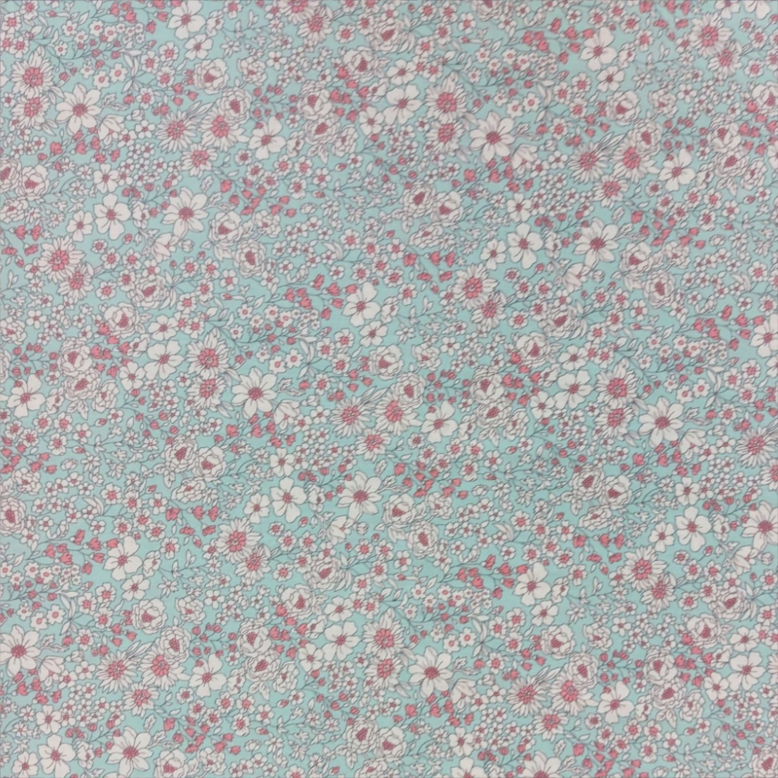 Dressmaking Fabric | Floral on Mint Pima Cotton Lawn | More Sewing
