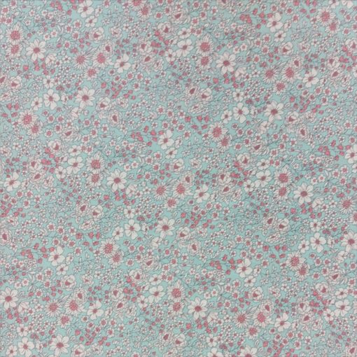 Dressmaking Fabric | Floral on Mint Pima Cotton Lawn | More Sewing