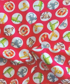 Animals on Red | Cotton Fabric | More Sewing