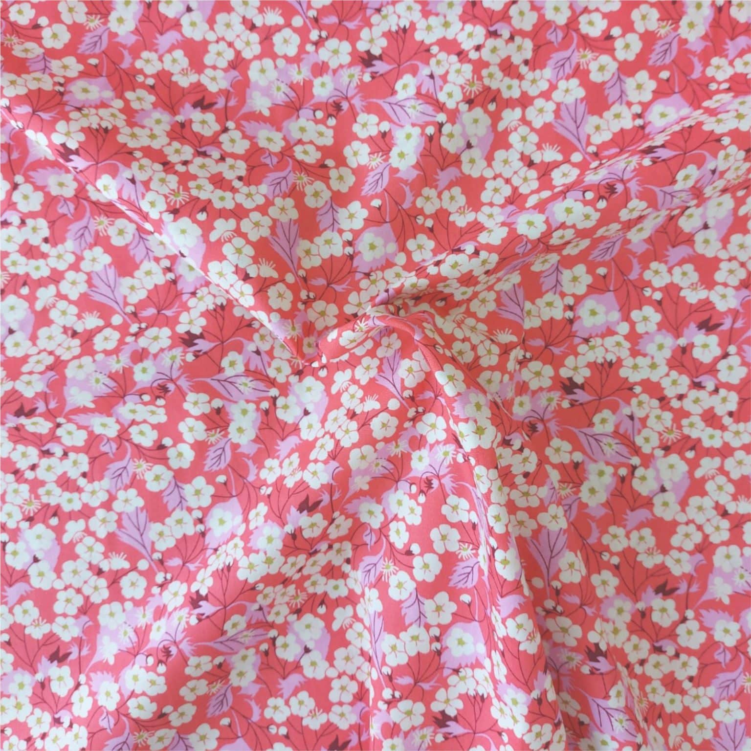 Dress Fabric | Blossom on Bright Pink Cotton | More Sewing