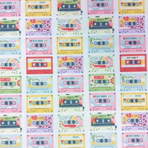 Cassette Tapes Cotton | Dress Fabric | More Sewing