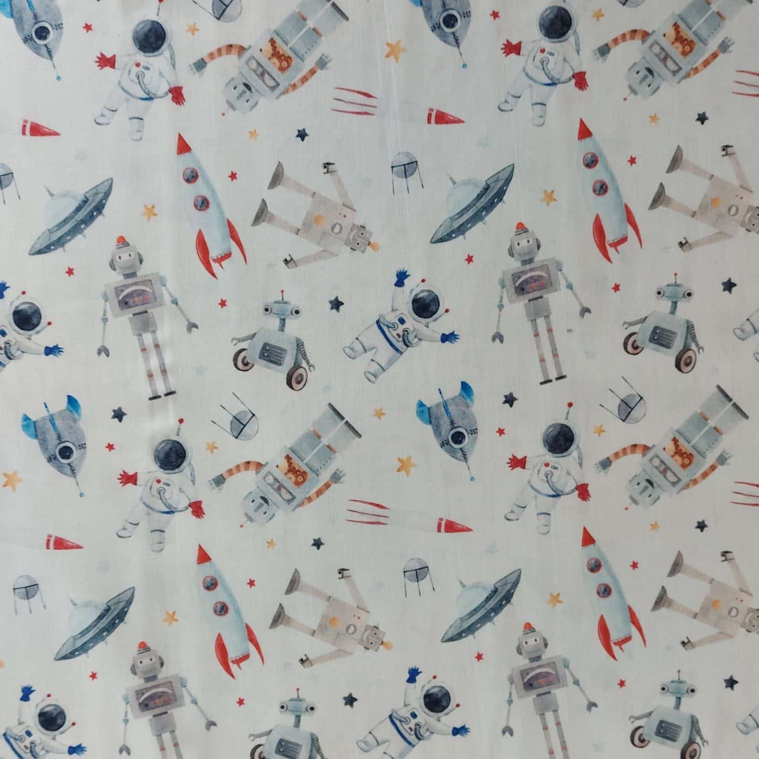 Space Robots Cotton | Cotton Dressmaking Fabric | More Sewng