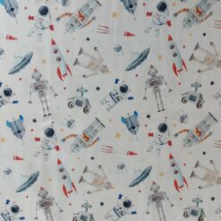 Space Robots Cotton | Cotton Dressmaking Fabric | More Sewng