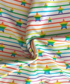 rainbow stripe cotton jersey fabric | more sewing