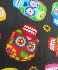 day of the dead skulls cotton fabric | More Sewing