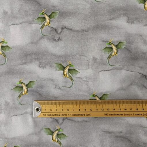 Cotton Jersey Fabric - Dragons Digital Print - 140cm Wide 2