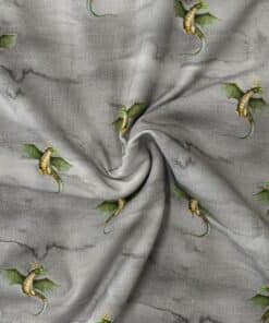 Cotton Jersey Fabric - Dragons Digital Print - 140cm Wide 3