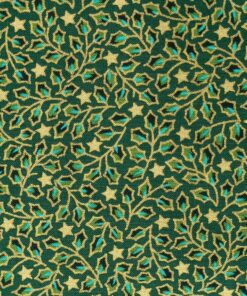 Cotton Fabric - Christmas Holly And Stars On Green - 135cm Wide 3