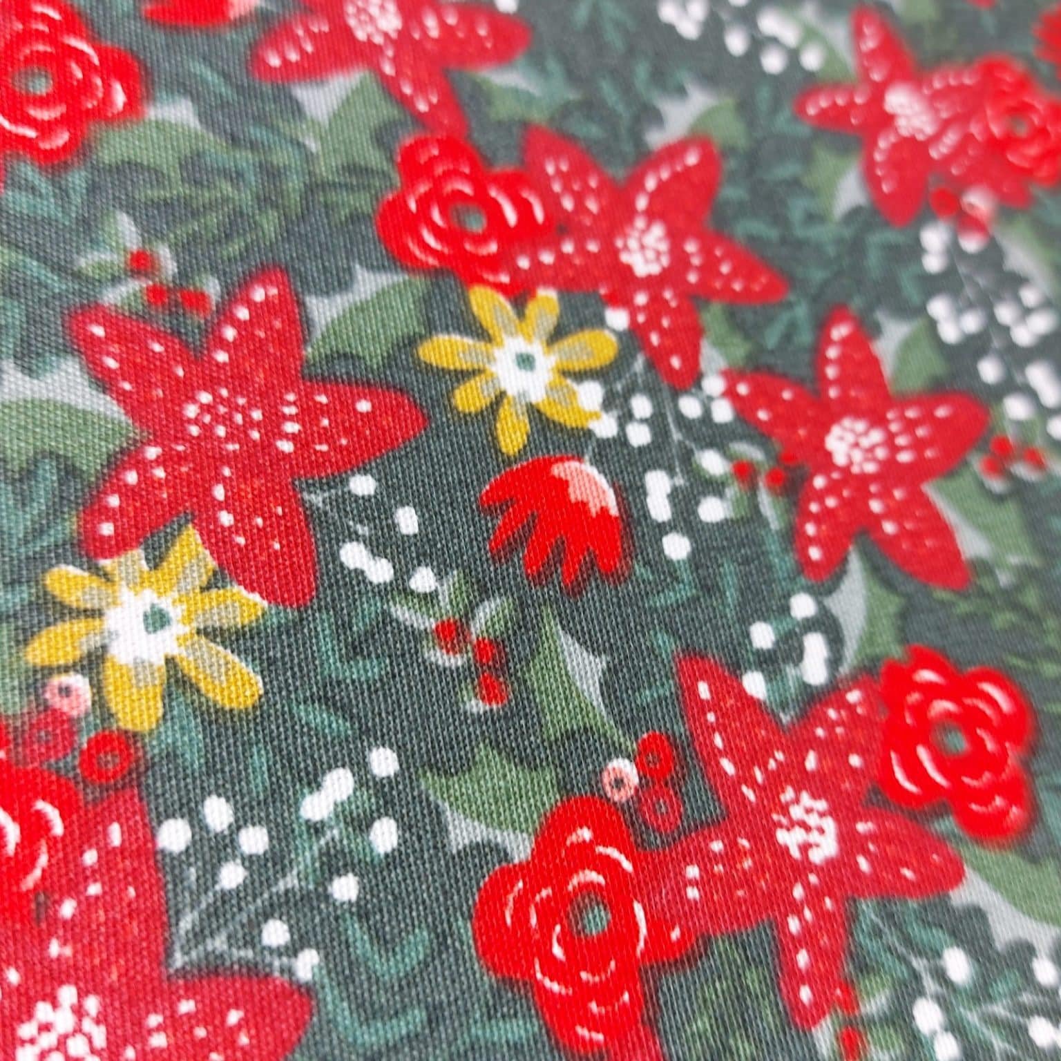 christmas poinsettia fabric at More Sewing